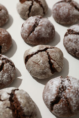 Appetizing Grinkle cookies on a light background.