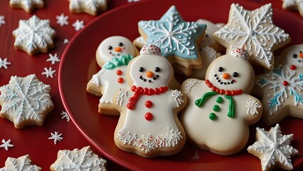 A delightful selection of decorated Christmas cookies for holiday cheer. AI-generated	