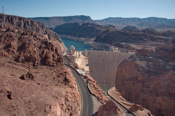 Hoover Dam on Colorado river in USA