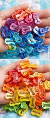 Colorful Plastic Clips in Hand.