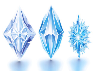 Radiant ice crystals, their intricate forms adorned with a vibrant, multi-colored radiance.