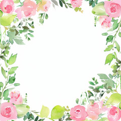 pink roses frame