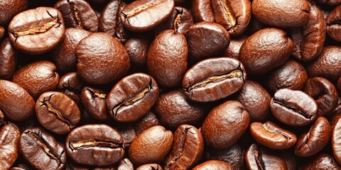 Fototapeta premium Close-up of Roasted Coffee Beans