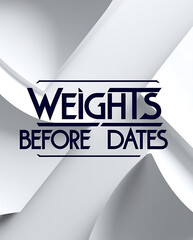 &ldquo;Weights Before Dates&rdquo; in stylish, bold text on a clean background.