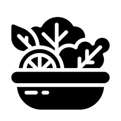 Salad Plate Solid Icon