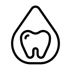 Tooth and Drop Line Icon