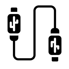 USB Cable Connector Solid Icon