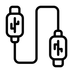 USB Cable Connector Line Icon