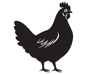 Fototapeta premium Silhouette of a chicken icon, Hen Silhouette Vector Illustration