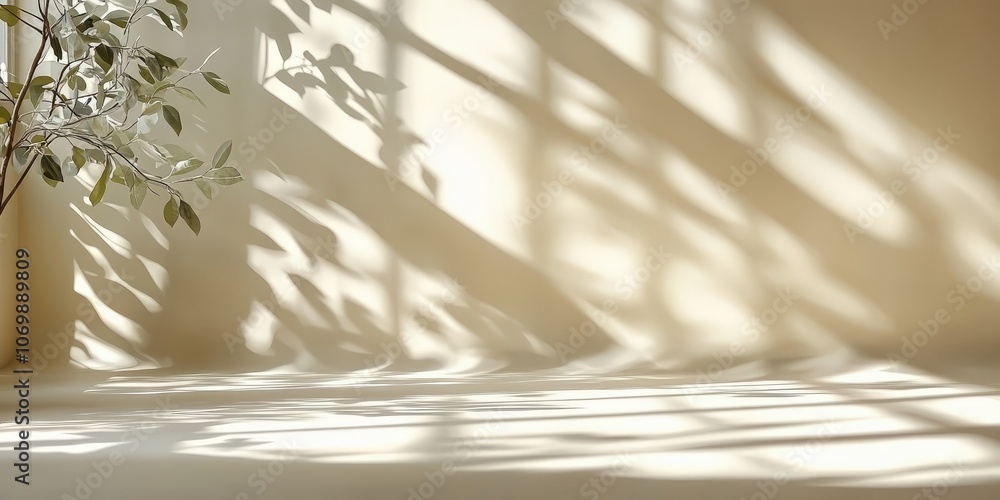 Poster soft minimalistic background with gentle shadows