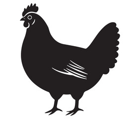 Fototapeta premium Silhouette of a chicken icon, Hen Silhouette Vector Illustration