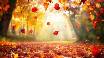 The picture of the forest, trees, and leaves with beautiful colors in spring is a perfect nature that gives a feeling of relaxation and freshness.