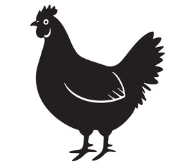 Silhouette of a chicken icon, Hen Silhouette Vector Illustration