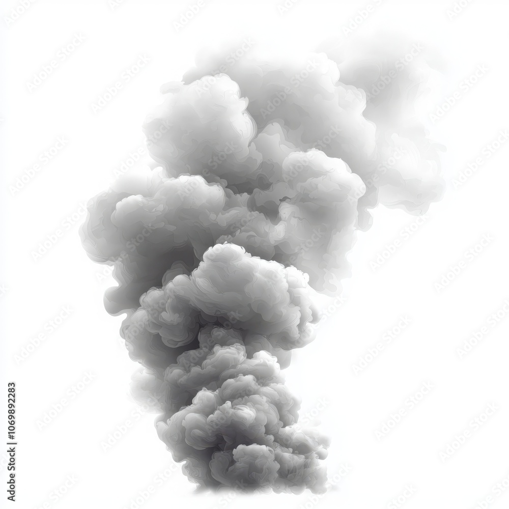 Poster create an eye-catching puffy smoke cloud in soft grayscale for your design projects