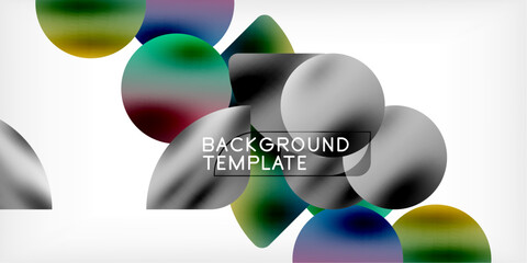 Color geometric shapes background shadow circles