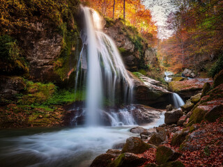 waterfall in autumn