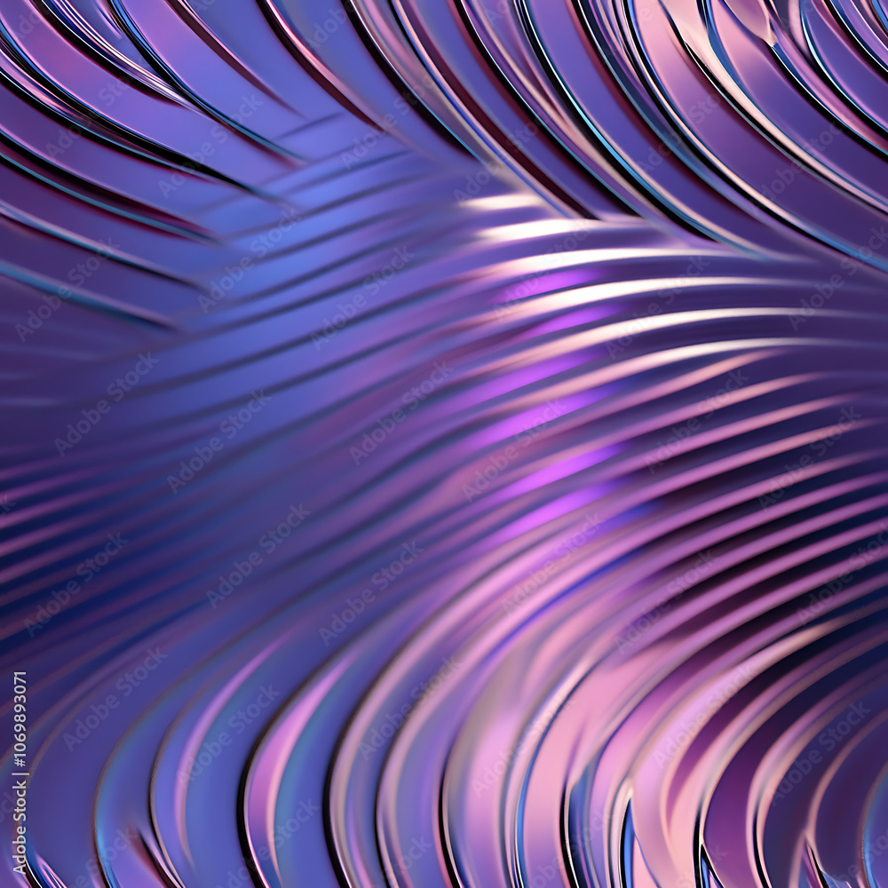Poster futuristic pattern of concentric circles in vibrant purple and blue hues, creating mesmerizing visua