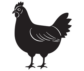 Fototapeta premium Silhouette of a chicken icon, Hen Silhouette Vector Illustration