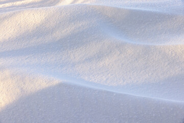 Snowdrift with snow pattern a cold winter day