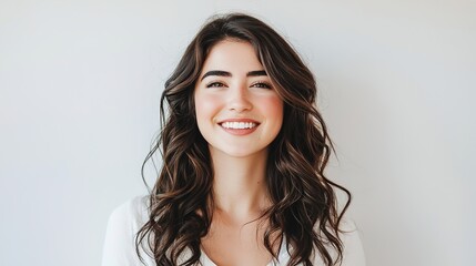 Young Woman with Radiant Smile and Joyful Expression