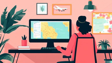 person working on laptop. vector art