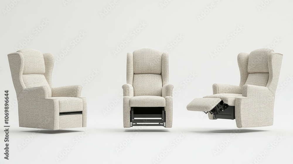 Aufkleber comfortable recliner chairs in a modern setting arranged creatively generative ai