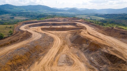 Urban Development: Construction Site Progressing with Utility Infrastructure, Growth Planning Concept