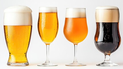 Selection of Craft Beers Served in Glasses for Tasting Generative AI
