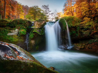 waterfall in autumn