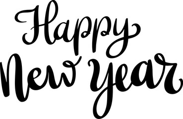 Happy new year. Lettering phrase for postcard, banner, flyer. Vector illustration