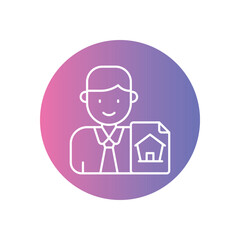 Real Estate Agent vector icon stock illustration