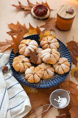 pumpkin shaped buns, thanksgiving idea