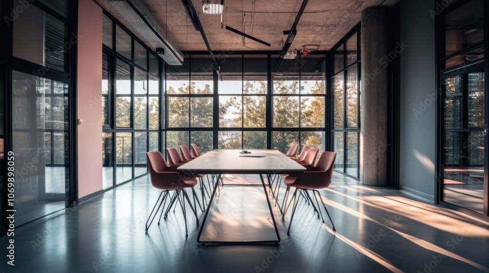 Poster the meeting room is designed to be suitable and convenient for working in the office. there are tabl