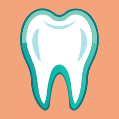 tooth vector icon and silhouette design for dental care and health illustrations
