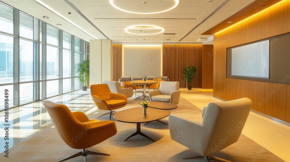 Poster the meeting room is designed to be suitable and convenient for working in the office. there are tabl