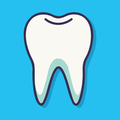 tooth vector icon and silhouette design for dental care and health illustrations
