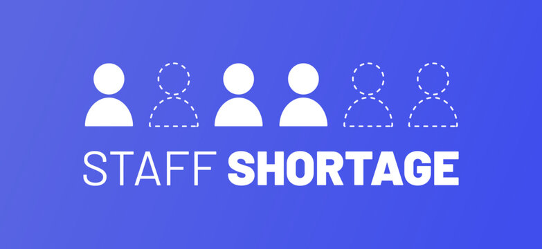 Staff shortage concept. Simple vector illustration for recruiting problem. Abstract icons with absent people. Labor and personell crisis.