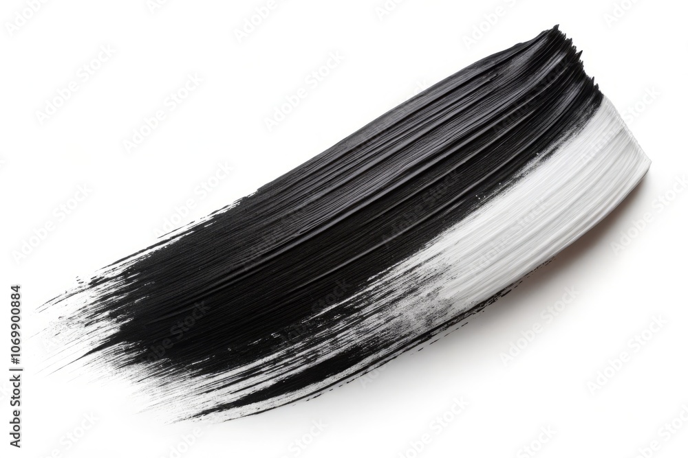 Aufkleber abstract black brush stroke shape isolated on white background for creative design and artistic expr