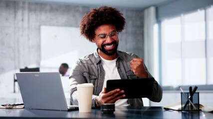 Excited African American Business Man Investor
