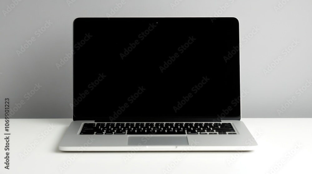 Poster image of a computer on a desk in a minimalist office to convey the concept of working and using tech