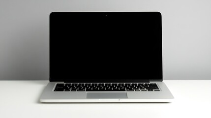 Fototapeta premium Image of a computer on a desk in a minimalist office to convey the concept of working and using technology in the workplace.