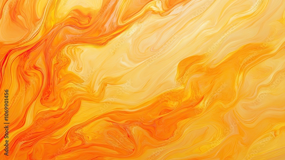 Poster abstract background displaying the dynamic blending of orange and yellow ink, creating a vibrant vis