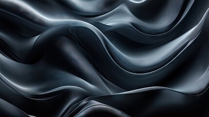 Obraz premium Gray and black waves create an abstract digital design, emphasizing music in a captivating 3D illustration, with space for creative text or additional elements.