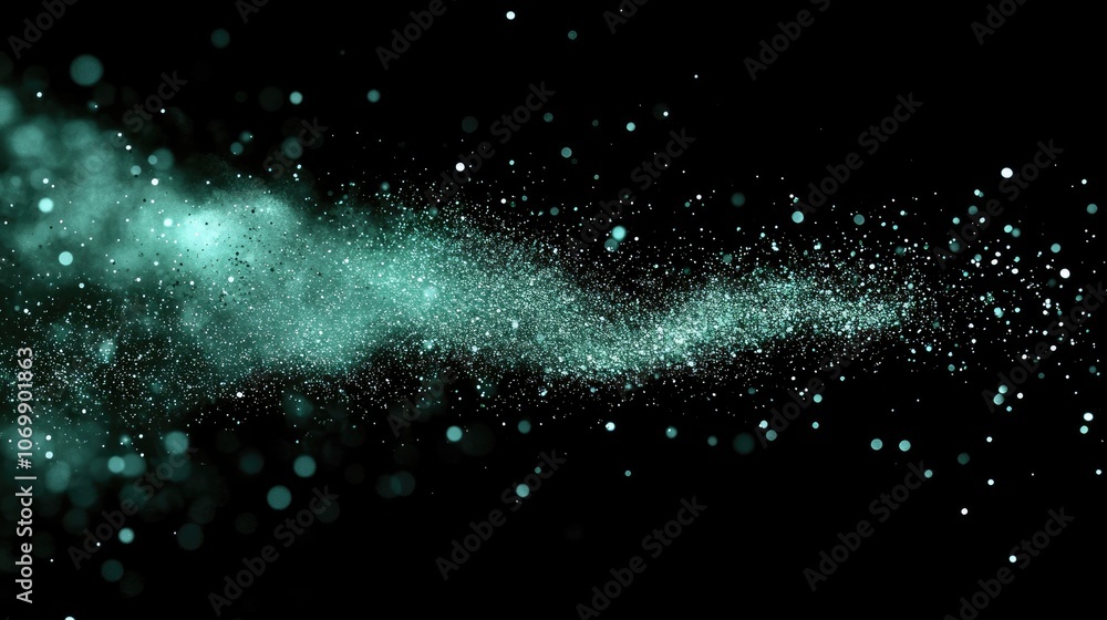 Poster stunning emerald green glitter explosion creates a hyper-realistic scene against a dark backdrop, en