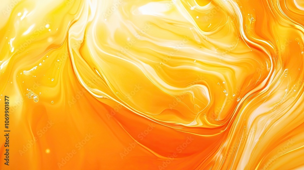 Poster abstract background displaying the dynamic blending of orange and yellow ink, creating a vibrant vis