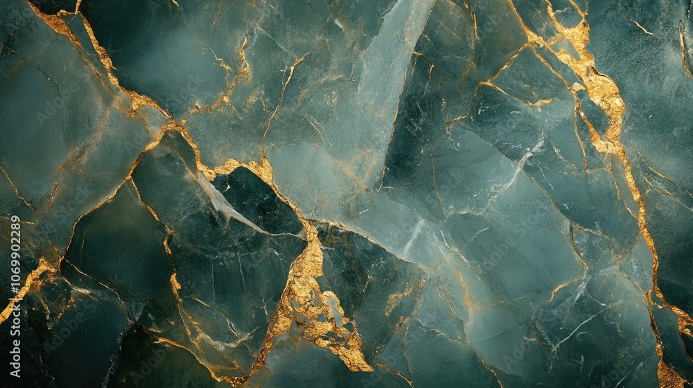 Aufkleber abstract green marble texture with elegant golden veins creates a unique visual appeal. this abstrac