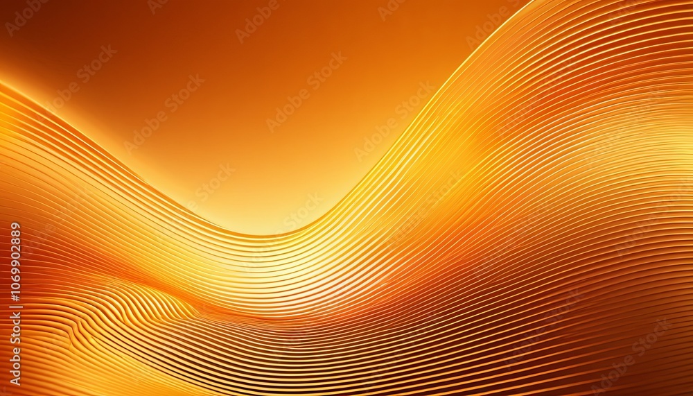 Poster dynamic golden waves: abstract curves with warm light and texture