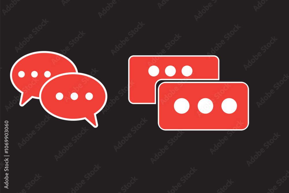 Poster set of chat message bubbles vector icon. communication icons. talk bubble, dialog. web icon set. onl