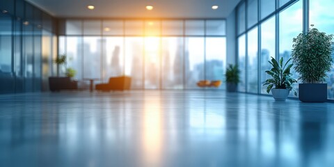 Modern Office with Blurred Background and Soft Light