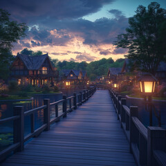Obraz premium Landscape view atmosphere of the building at night